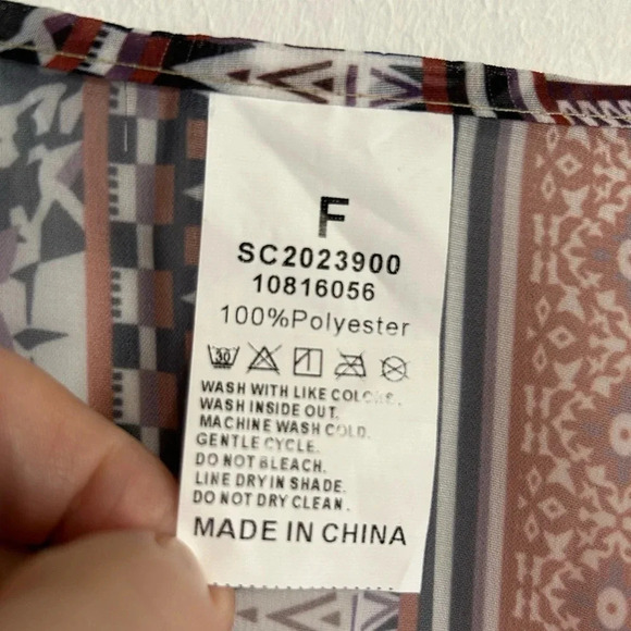 Sheer‎ Floral Patchwork One Size Open Front Kimono Topper Boho Festival Hippie - Picture 15 of 16